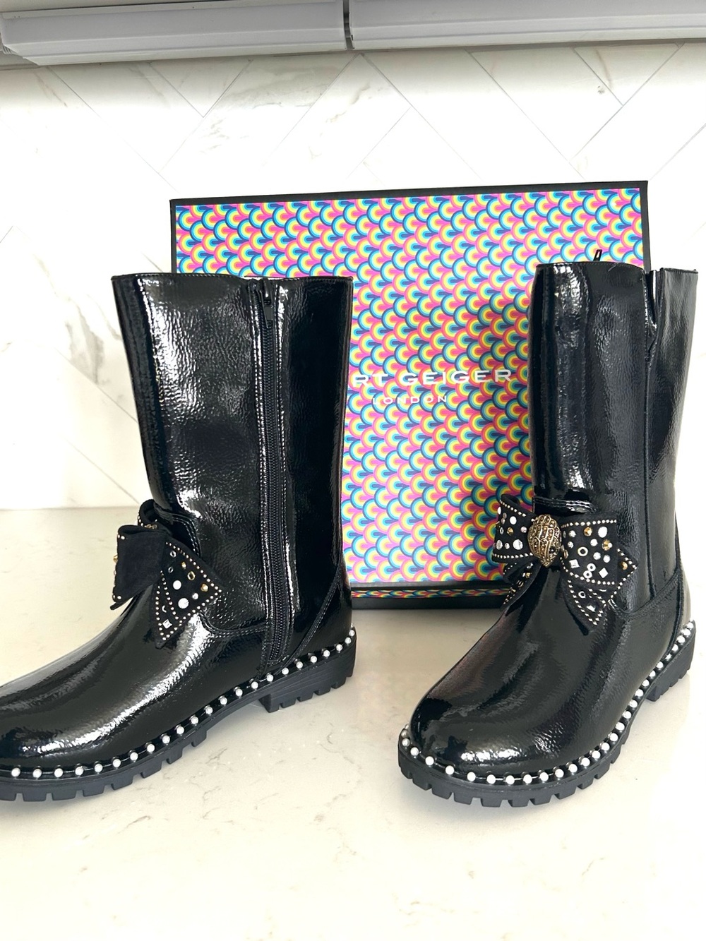 NEW Kurt Geiger Girls Sz 4 Embellished Boots